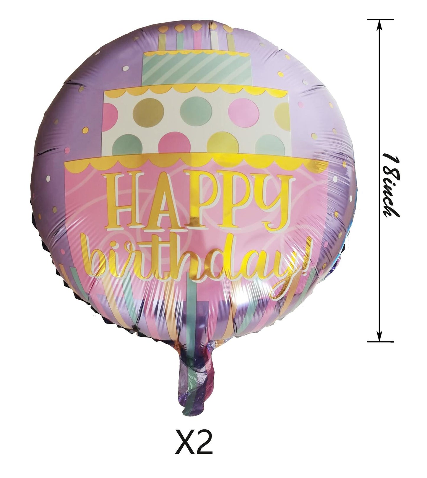 Yerdos HAPRTY 10pcs 18'' Round Rainbow Aluminum Foil Birthday Balloons