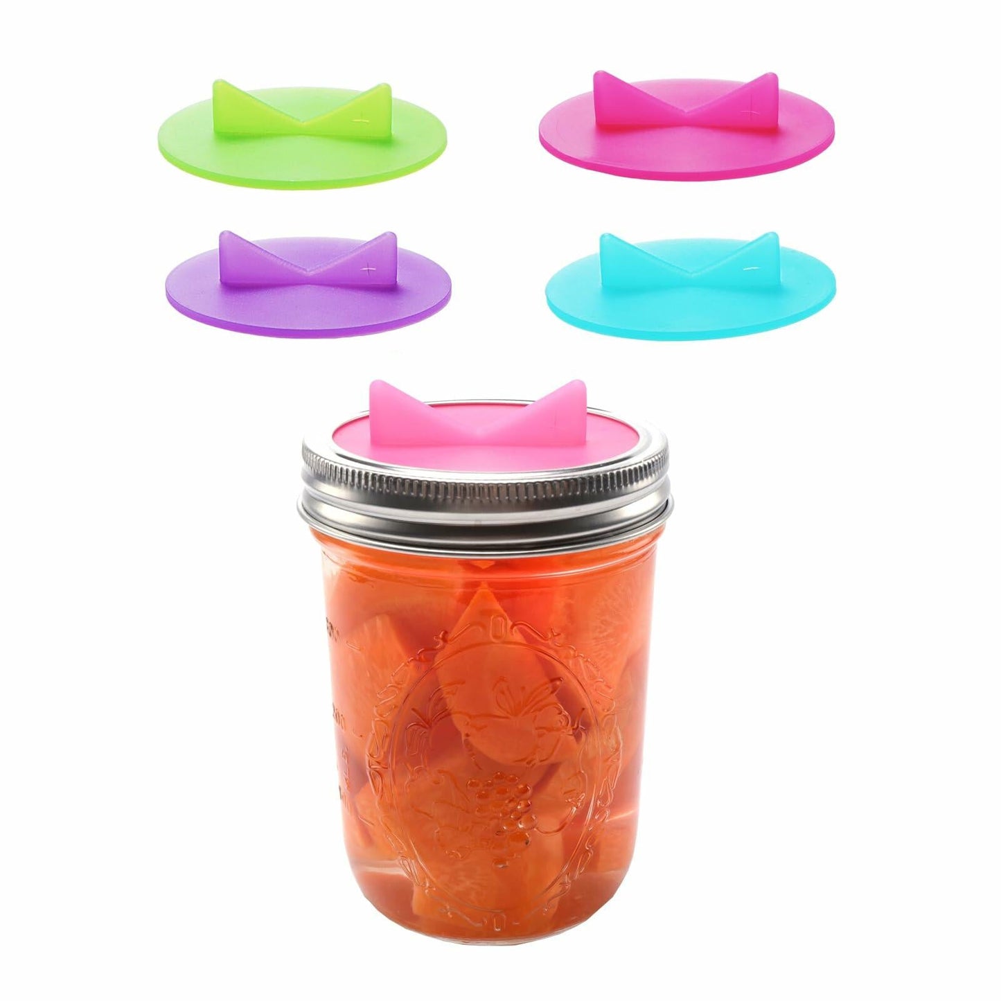 YOBNKU Fermentation Lids Silicone Airlock Caps Green 4 Pack Wide Mouth Jar