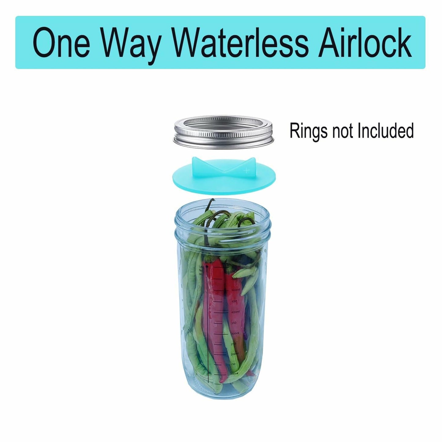YOBNKU Fermentation Lids Silicone Airlock Caps Green 4 Pack Wide Mouth Jar