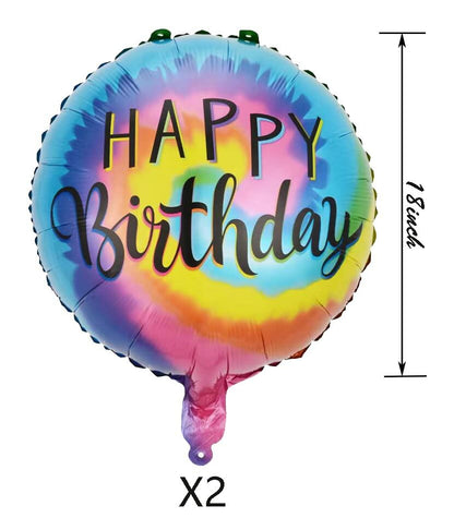 Yerdos HAPRTY 10pcs 18'' Round Rainbow Aluminum Foil Birthday Balloons