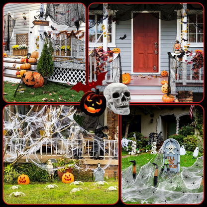 PinCute Halloween Decorations 5 Pack Creepy Cloth 30x72in Black Spider Web