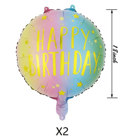 Yerdos HAPRTY 10pcs 18'' Round Rainbow Aluminum Foil Birthday Balloons
