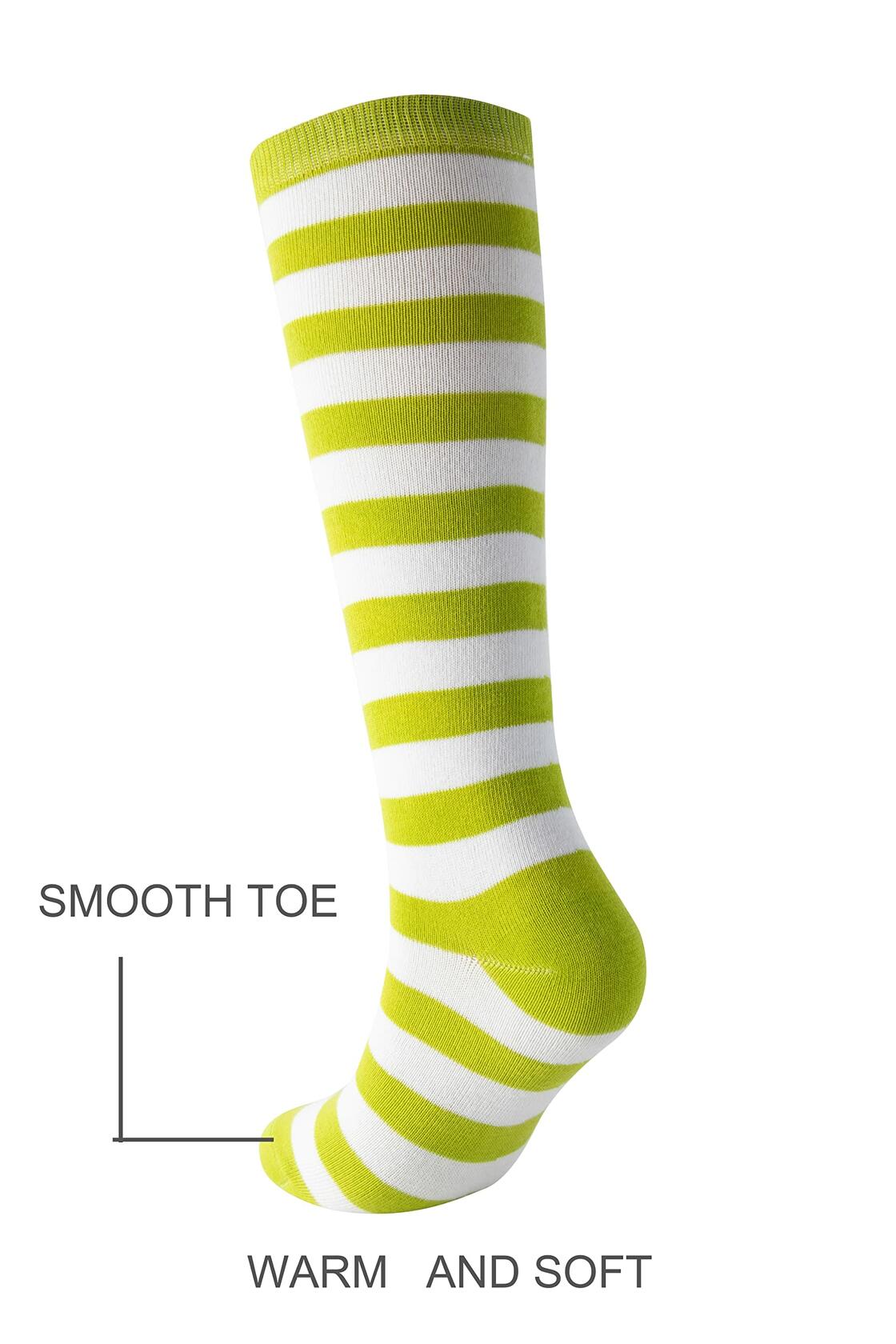 Cerebro Kids Knee High Athletic Cotton Socks Striped 3 Pairs Blue 6-10Y