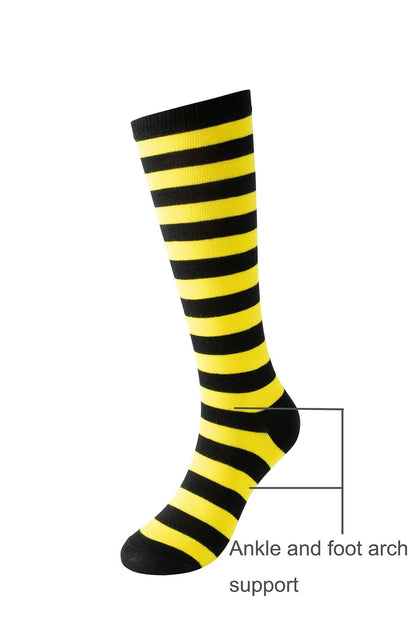 Cerebro Kids Knee High Athletic Cotton Socks Striped 3 Pairs Blue 6-10Y