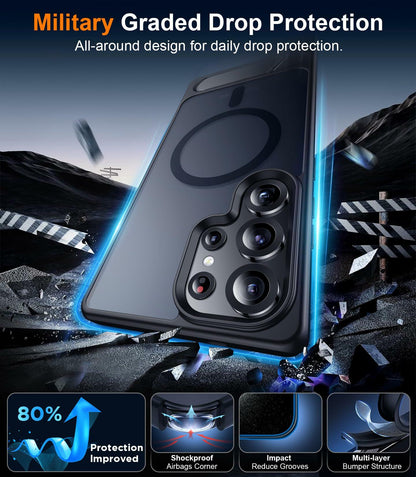 Temdan Magnetic Samsung Galaxy S25 Ultra Case 6.9" Black Shockproof