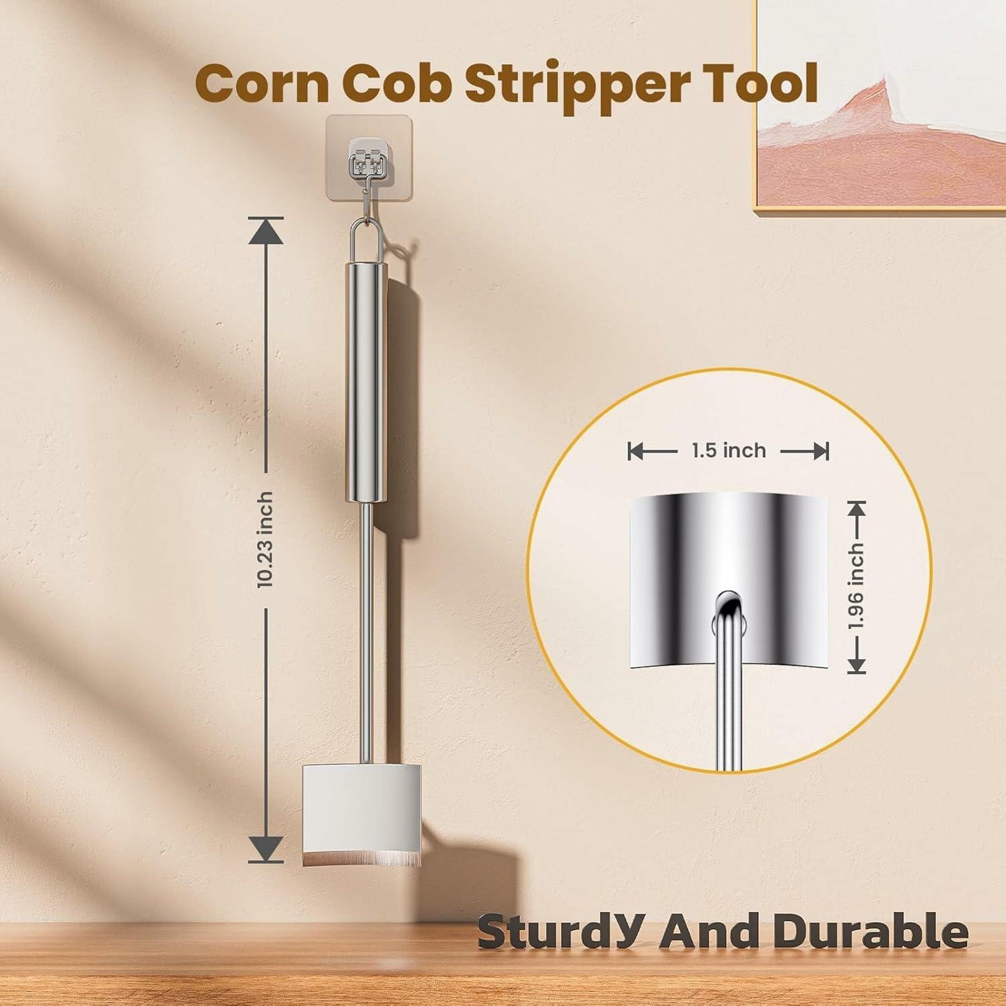 Freebala Stainless Steel Corn Peeler Long Handle Kitchen Tool