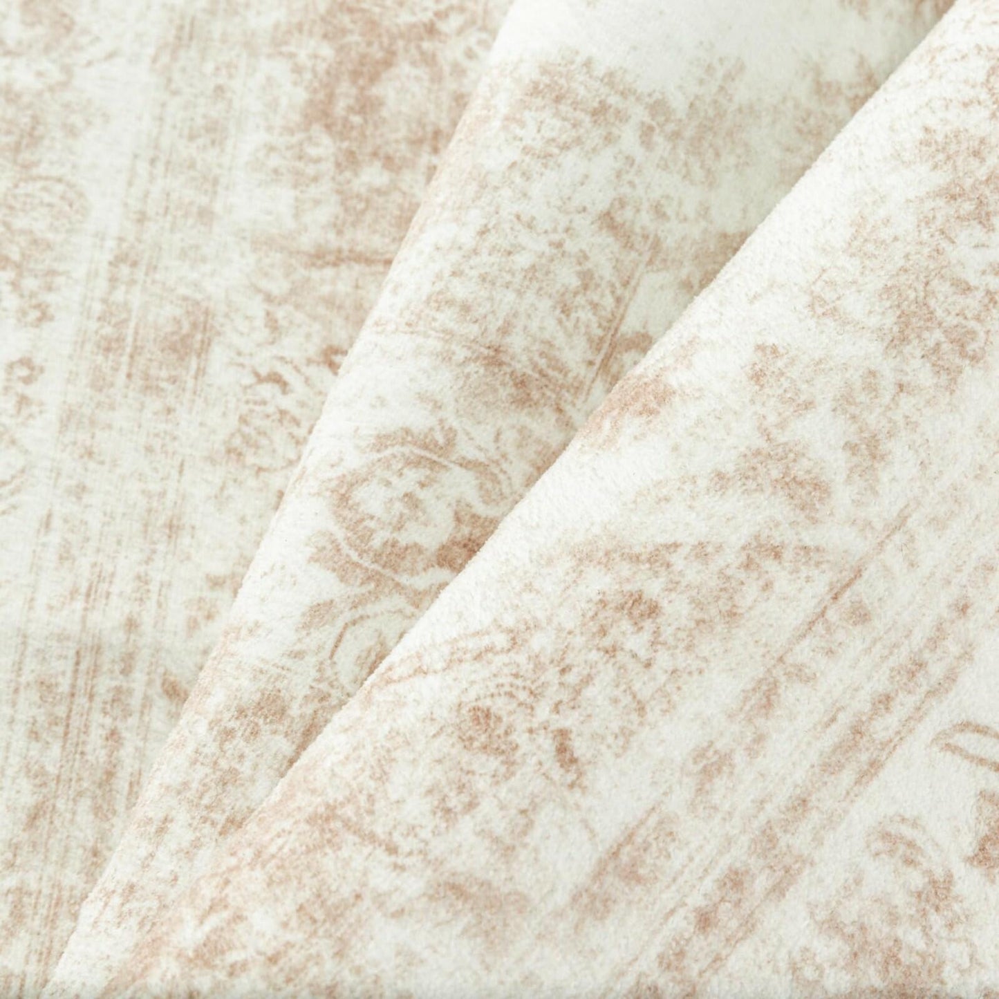 PureCozy 3x5 Taupe Vintage Floral Washable Low Pile Area Rug Classic