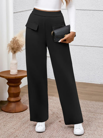 BTFBM Women's High Waisted Stretchy Palazzo Pants Black Size XX-Large