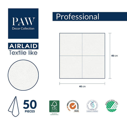 PAW Linen-Feel Paper Napkins 16x16 Golden Leaves Design 50 Pieces