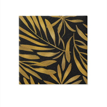 PAW Linen-Feel Paper Napkins 16x16 Golden Leaves Design 50 Pieces