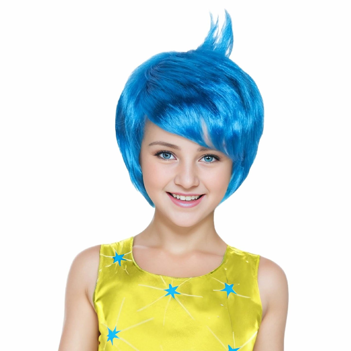 OPEN BOX M MISS U HAIR Short Straight Pixie-cut Wig Kids Vibrant Blue