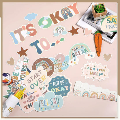 Weekgrat 65 Pc Affirmation Station Motivational Bulletin Board Set Groovy Style
