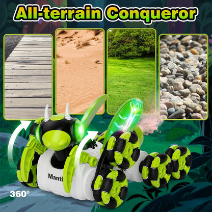 Terucle 8WD Bionic Mantis RC Drift Car 2.4GHz LED Lights Music Spray Green