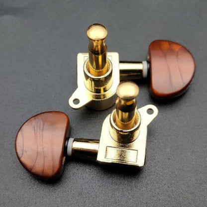 SAPHUE Guitar Tuning Pegs Brown Pearl 6PCS Universal Replacement Keys