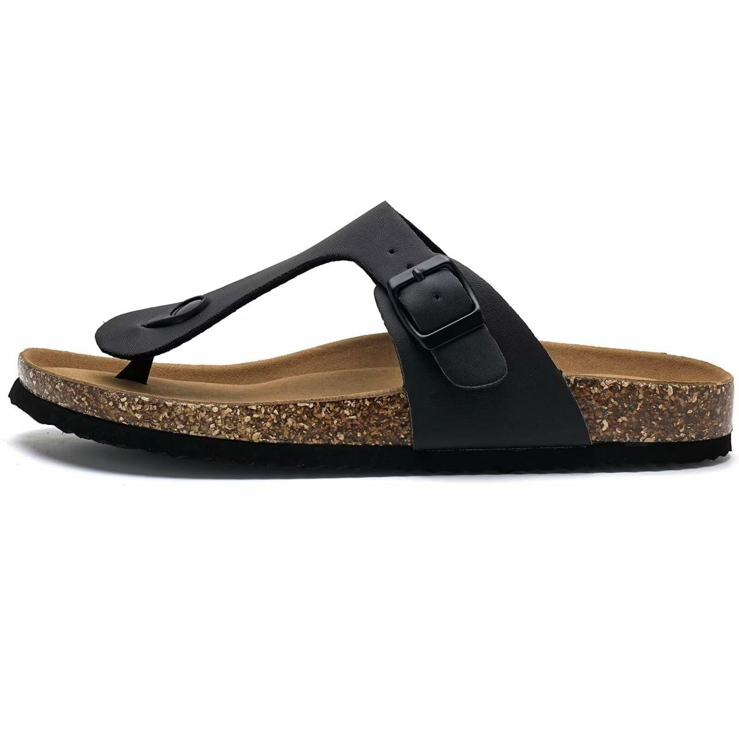 Torotto Flip Flops Thong Sandals Cork Footbed Adjustable Black Size 44