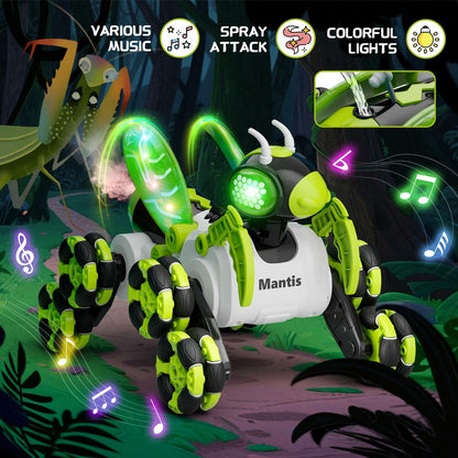 Terucle 8WD Bionic Mantis RC Drift Car 2.4GHz LED Lights Music Spray Green