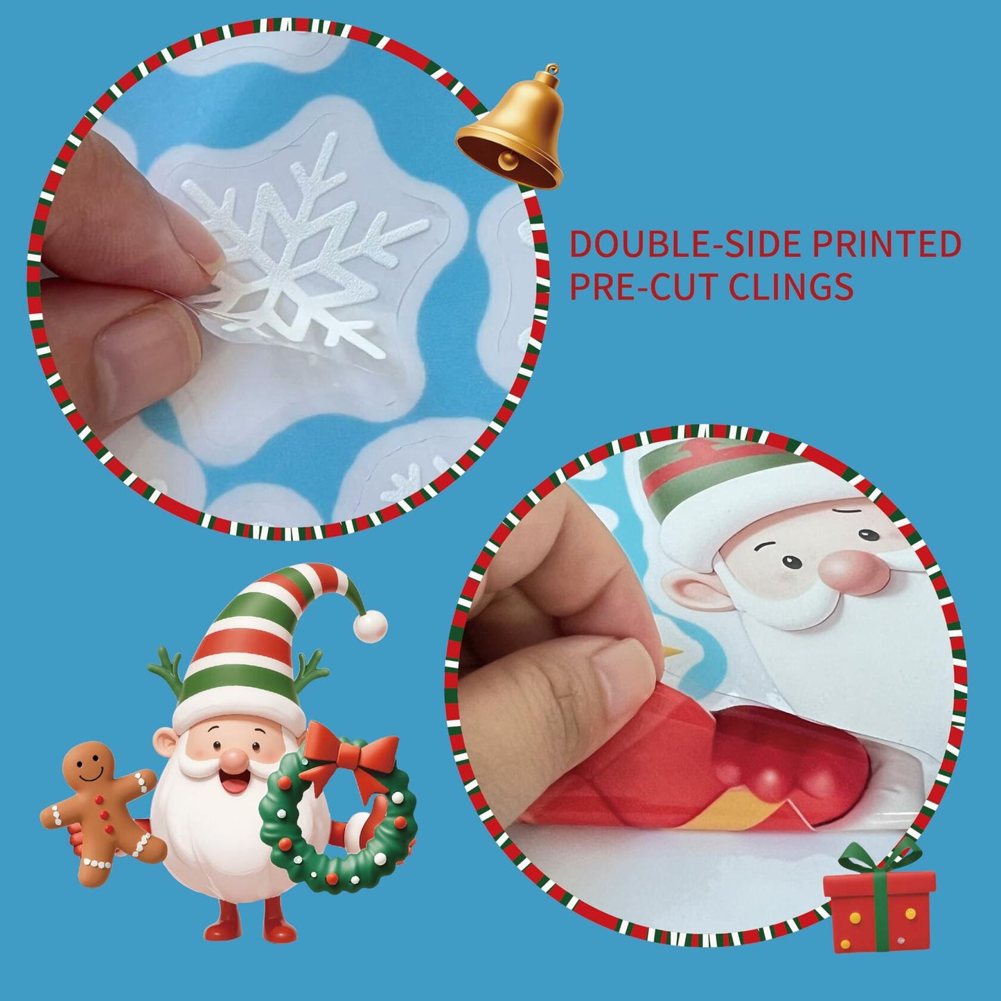 XISHIUYIS 396Pcs Christmas Window Decorations Removable Clings White