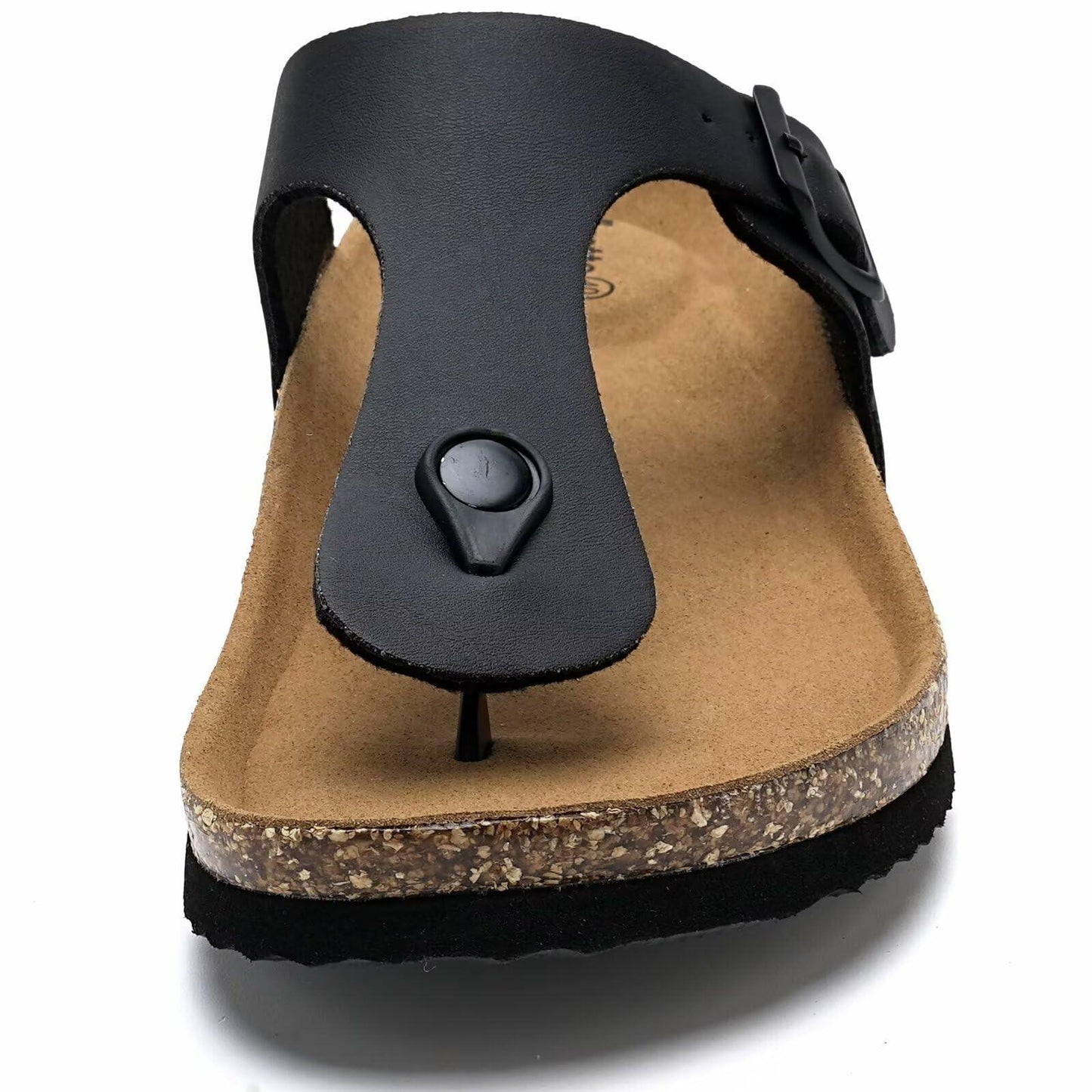 Torotto Flip Flops Thong Sandals Cork Footbed Adjustable Black Size 44