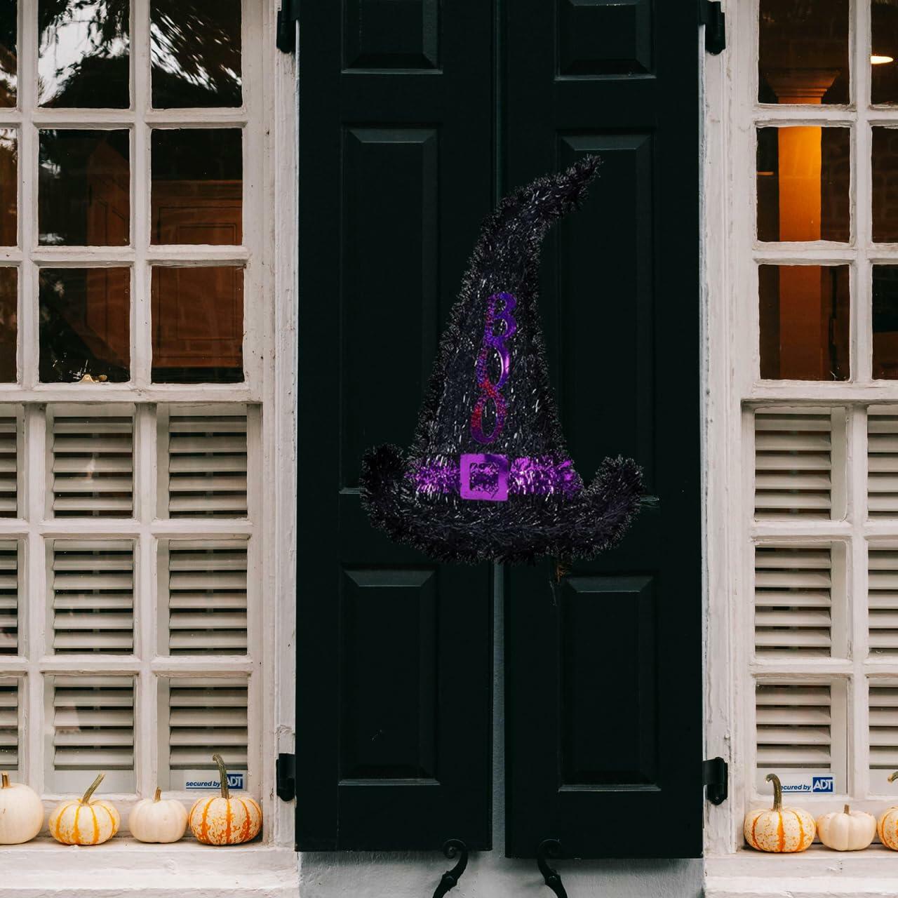 MAGICLULU Witch Hat Metal Wire Wreath Frame Black 34x32cm 2pcs
