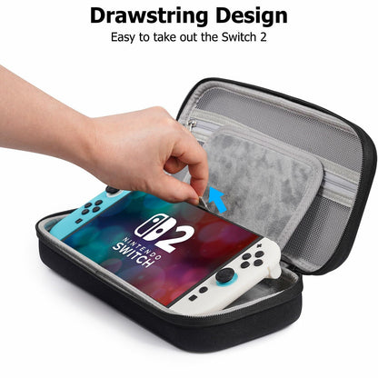 TIGOJH Switch 2 Carry Case with 10 Game Slots & Accessory Pocket Black
