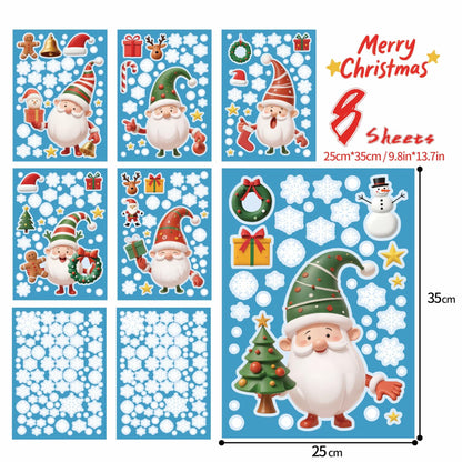 XISHIUYIS 396Pcs Christmas Window Decorations Removable Clings White