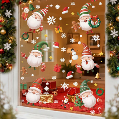 XISHIUYIS 396Pcs Christmas Window Decorations Removable Clings White