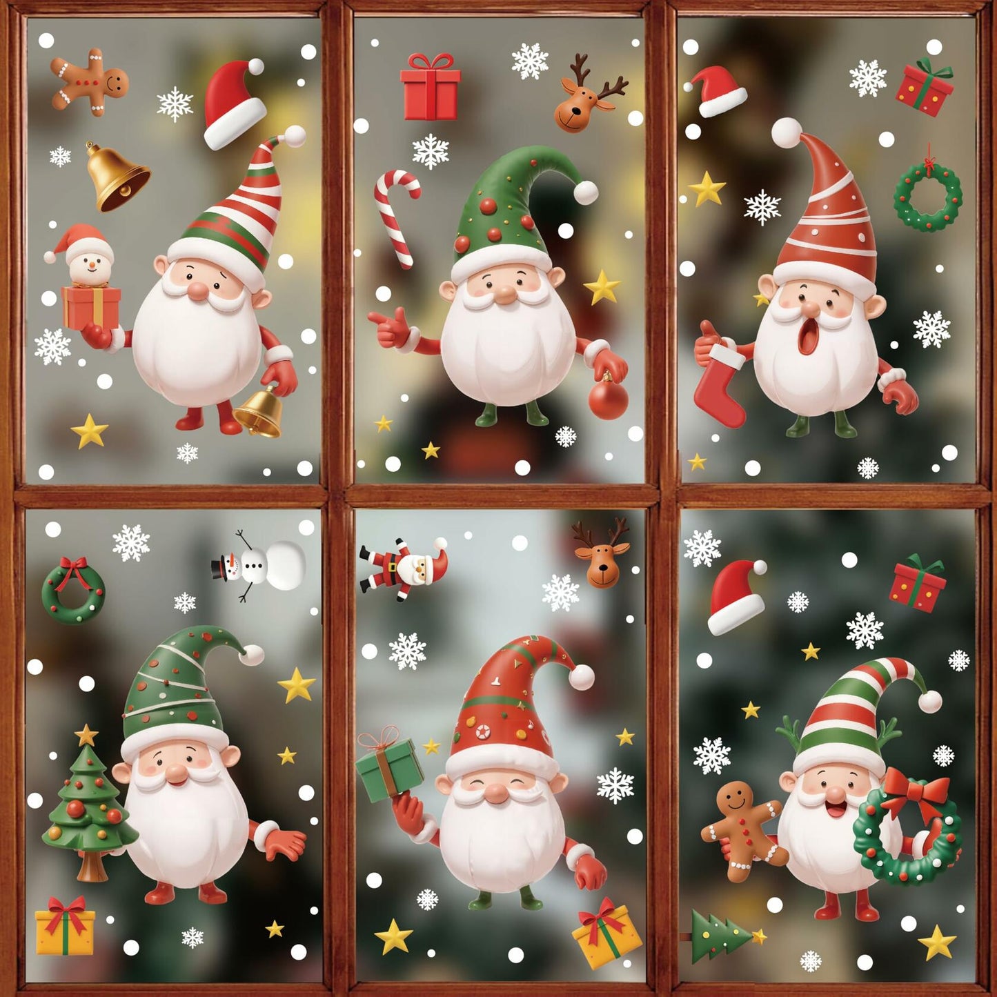 XISHIUYIS 396Pcs Christmas Window Decorations Removable Clings White