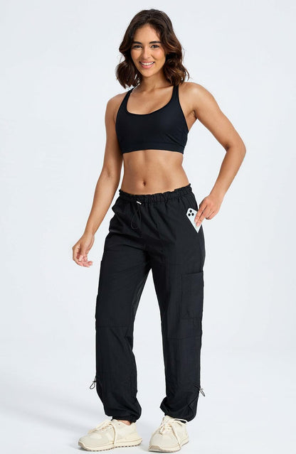 DISCIPBUSH Lightweight Hiking Cargo Pants Women Black Size S