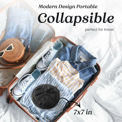 TECHMILLY Collapsible Mesh Laundry Hamper Pop Up w/Handles 2 Pack Black