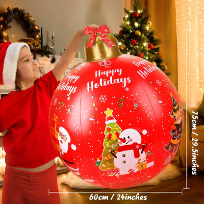 SUIMOT 2 PCS 24" PVC Giant Inflatable Christmas Balls Red Green Outdoor