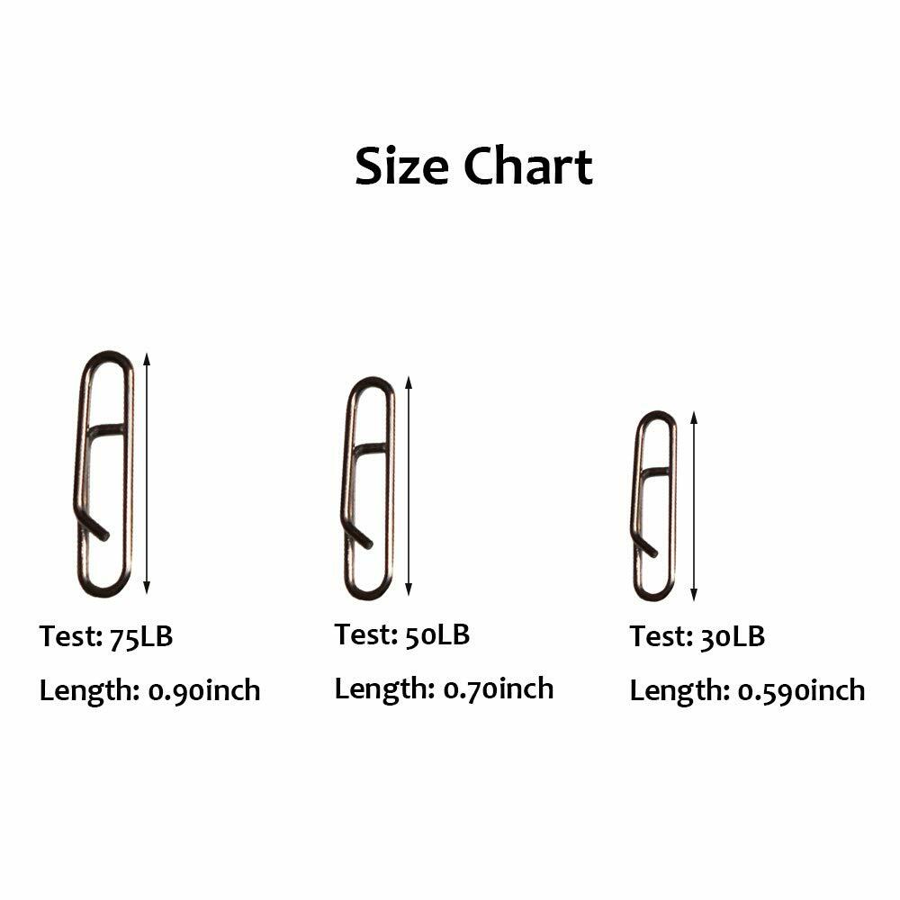 Laxygo 30pcs Power Clips Fast Snaps Fishing Speed Clips 30LB 50LB 75LB