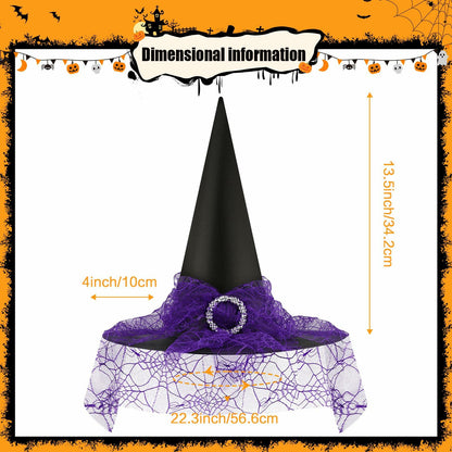 Doitory Halloween Witch Hat Purple Cotton Costume Accessory One Size