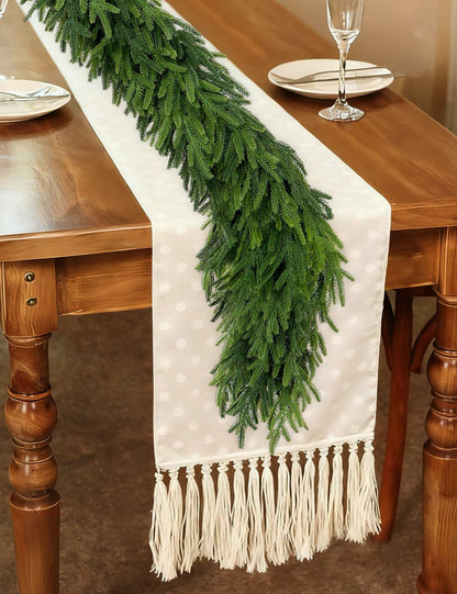 Aurdox 9FT Real Touch Norfolk Pine Garland Green Artificial Christmas