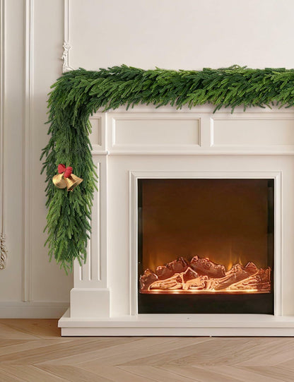 Aurdox 9FT Real Touch Norfolk Pine Garland Green Artificial Christmas