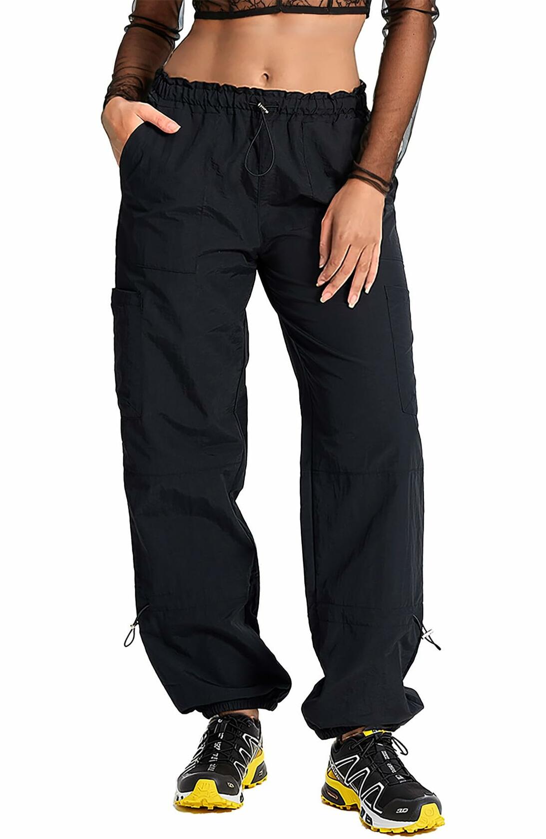 DISCIPBUSH Lightweight Hiking Cargo Pants Women Black Size S