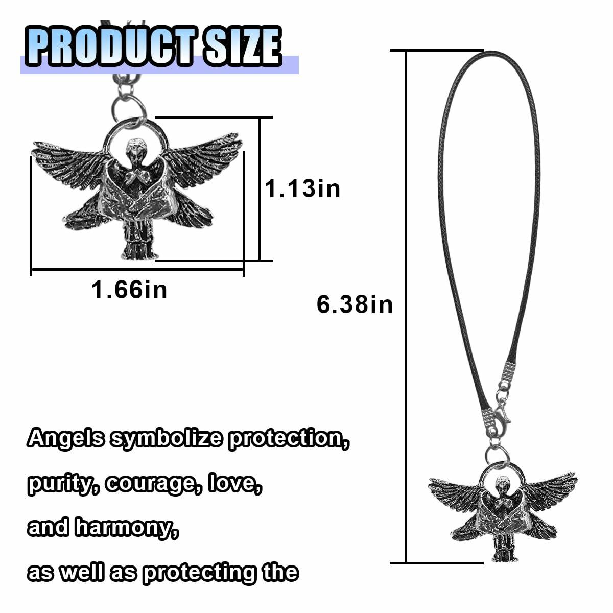 LAINLOY Guardian Angel Car Pendant Metal Six-Winged Rear View Mirror Charm Gold