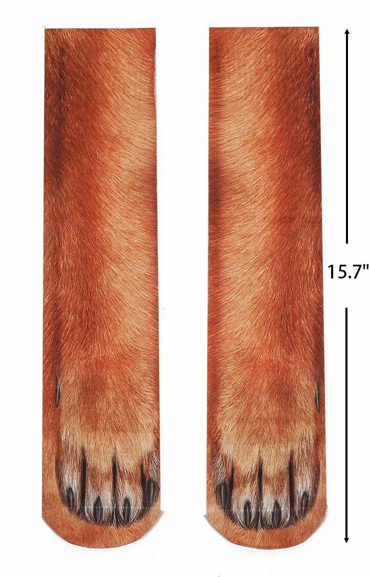 SportsWell Novelty Animal Paw Socks Funny 3D Print Crew Gag Gift