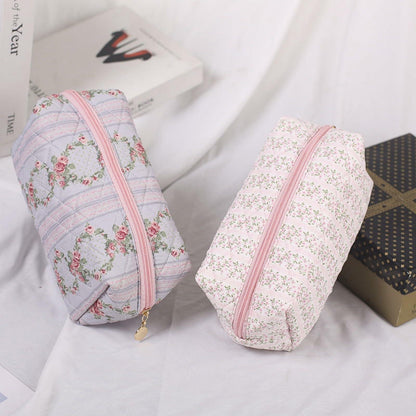 Dalulu Floral Pencil Case Makeup Bag Organizer Large Floret Cotton
