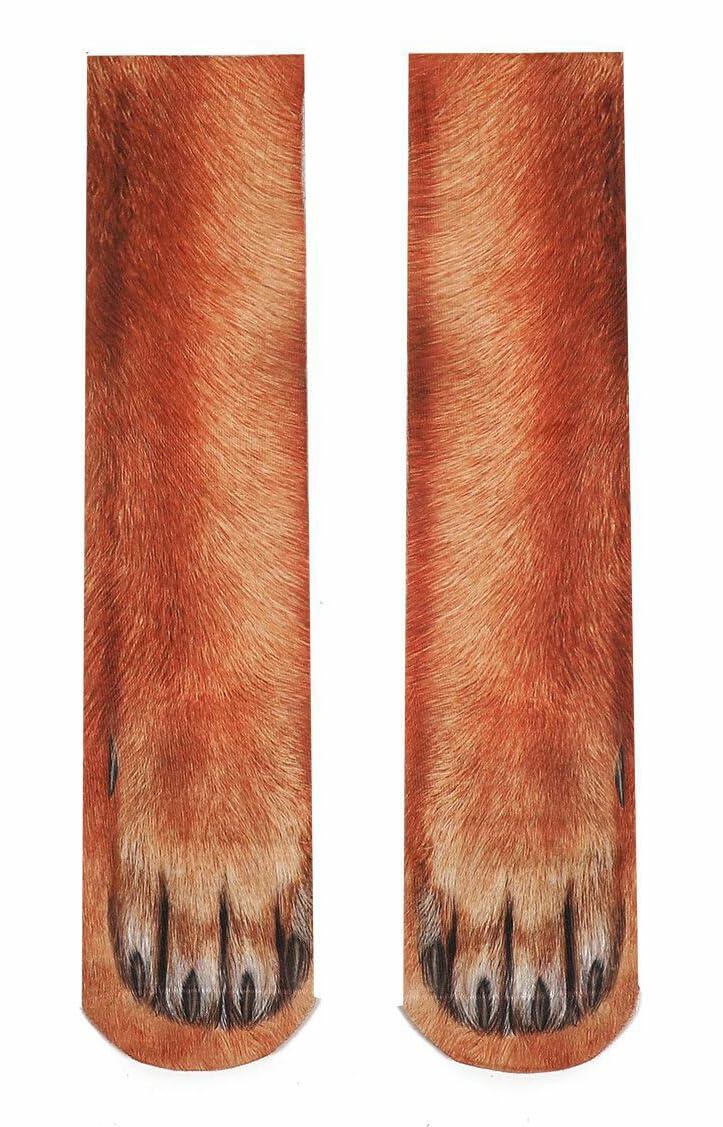 SportsWell Novelty Animal Paw Socks Funny 3D Print Crew Gag Gift