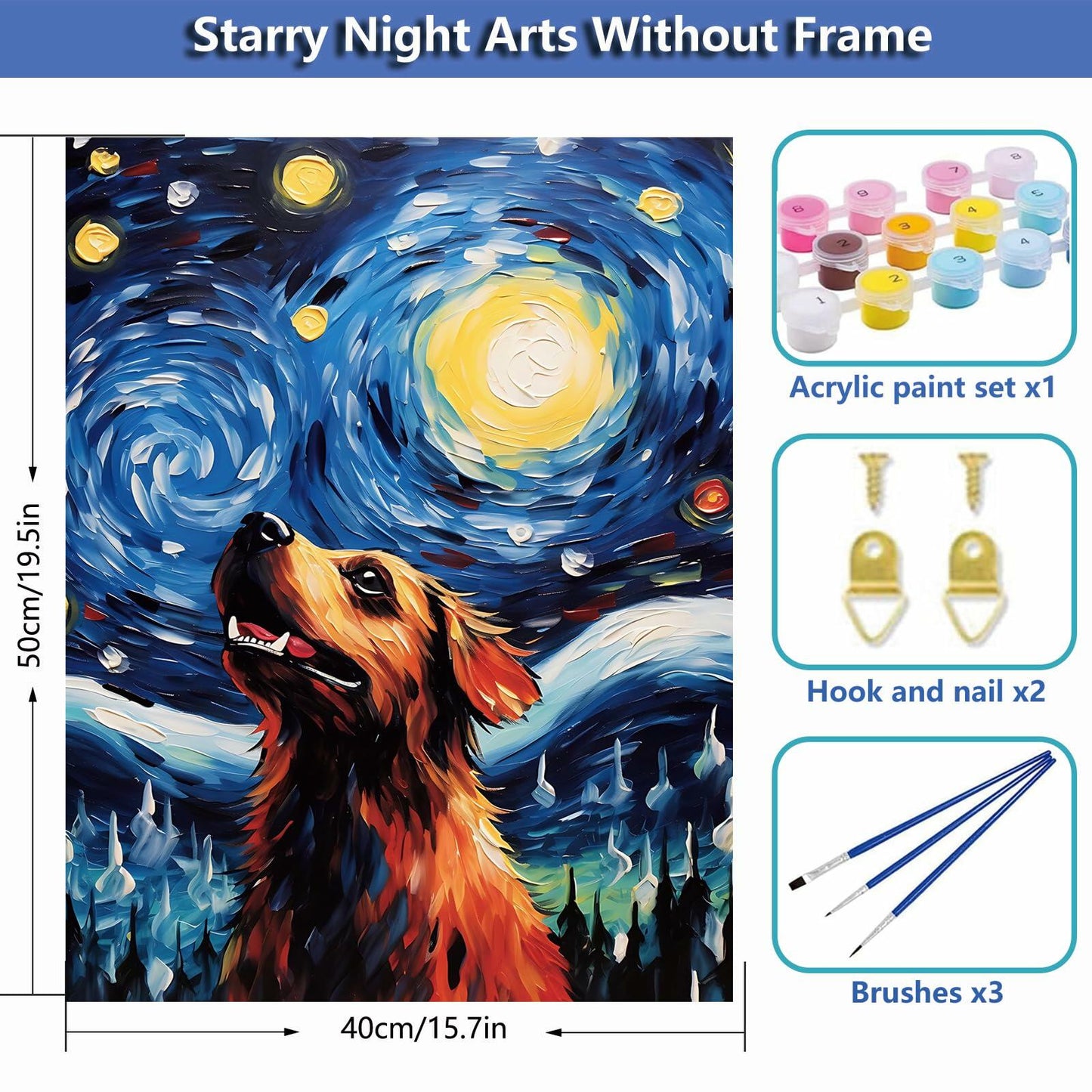 SUMELAY Dog Paint by Numbers Kit for Adults DIY Art 16x20 inch