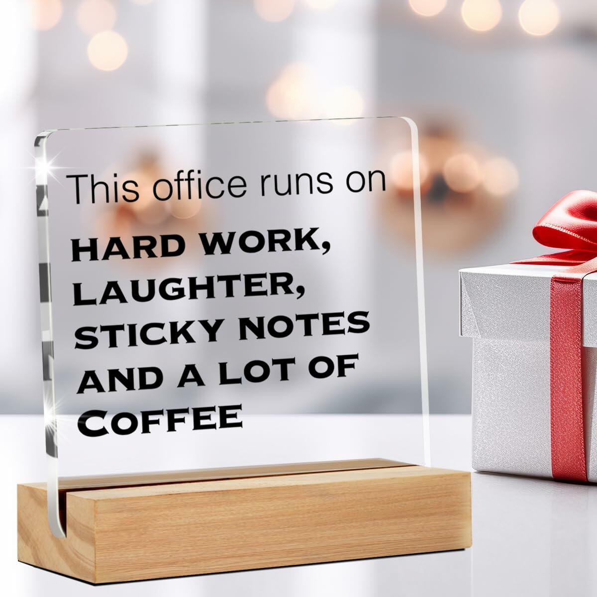 GTGIC Funny Office Desk Sign Acrylic Polychrome 4x4 Inches 44 Count