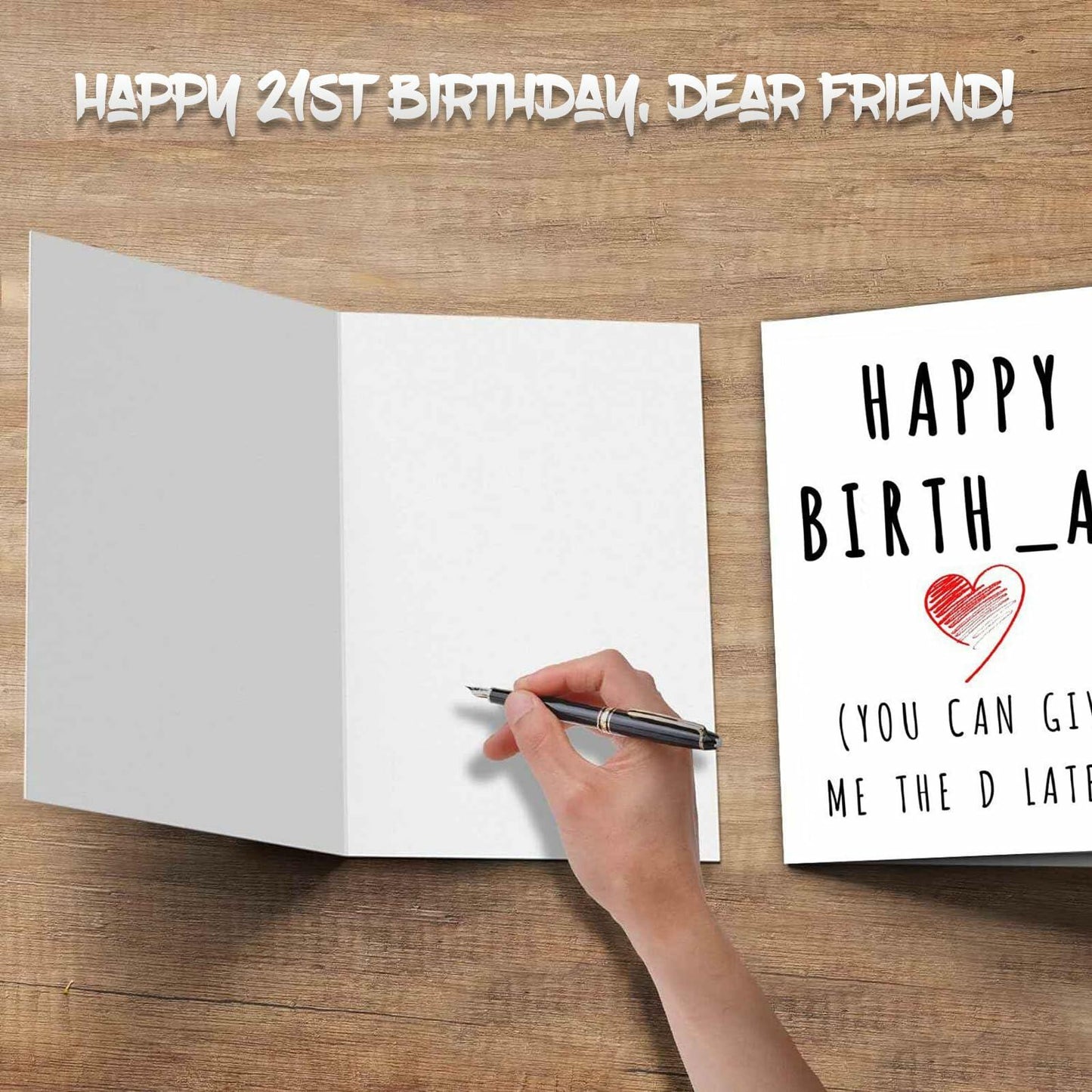 LUODAKA 21st Birthday Card Party Decorations with Envelope Blank Inner Page