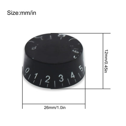 SAPHUE 4PCS Speed Control Knobs Electric Guitar Tone Volume Black