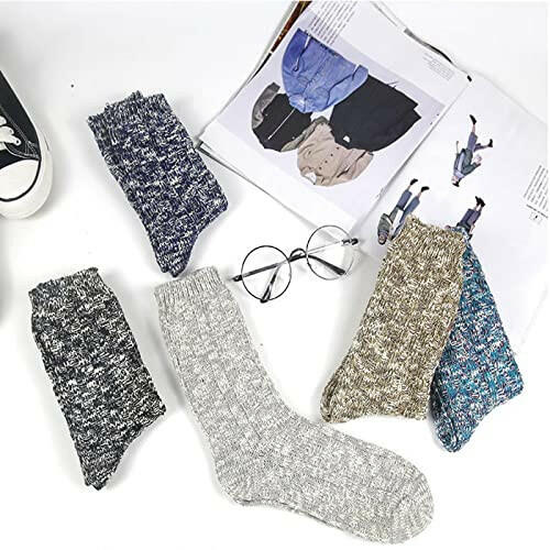 3 Pairs Women Winter Wool Cable Knit Crew Knee High Socks Acrylic Blend B03
