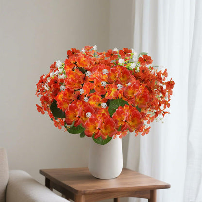 WOBUBU 14'' Artificial Fall Flowers 12 Bundles Orange UV Resistant