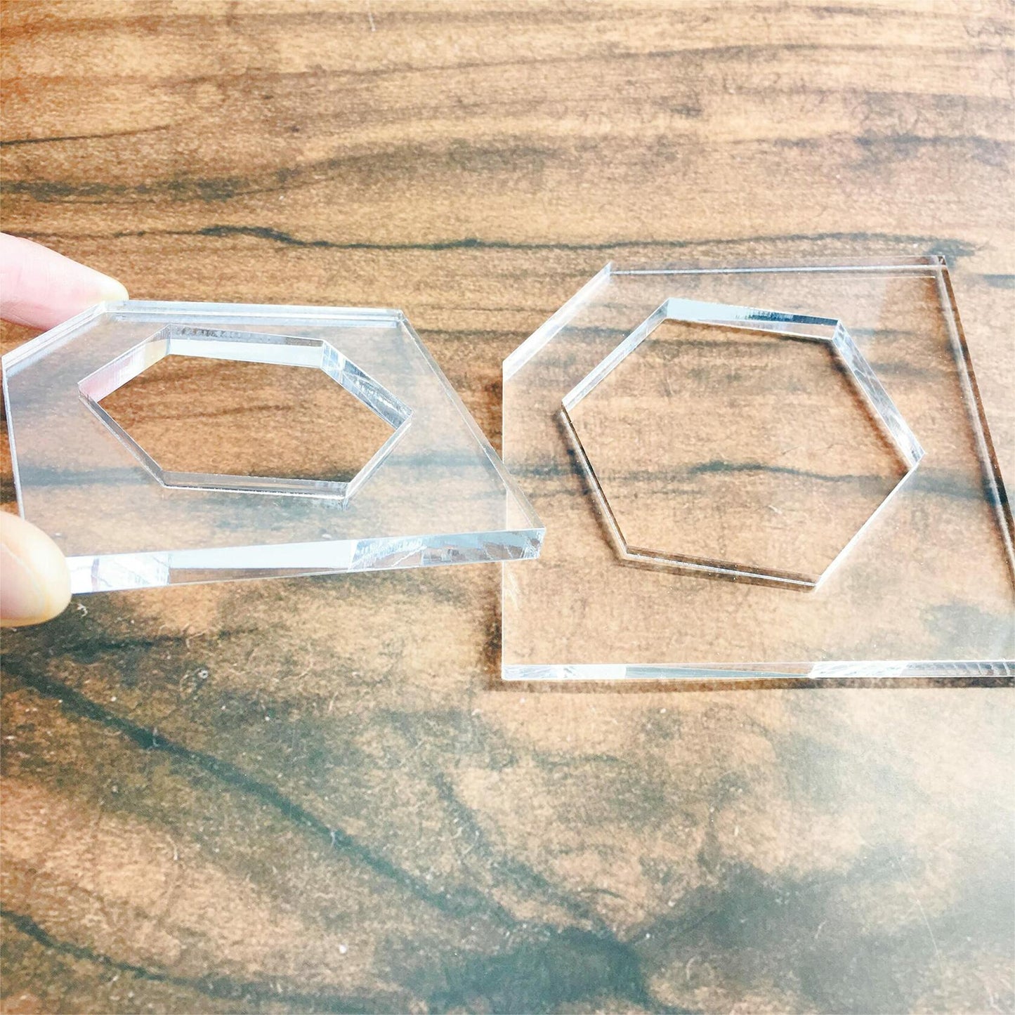 Hexagon Honeycomb Cutting Board Charcuterie Handle Template Acrylic 2"