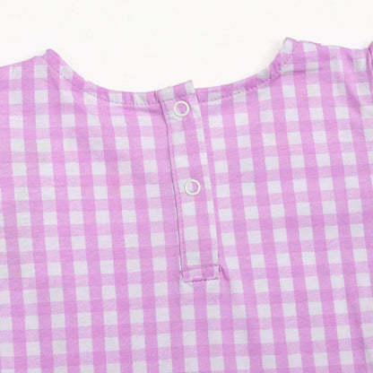 Mumetaz Toddler Girls Ruffle Sleeveless Floral Dress Purple Plaid Size 4-5T