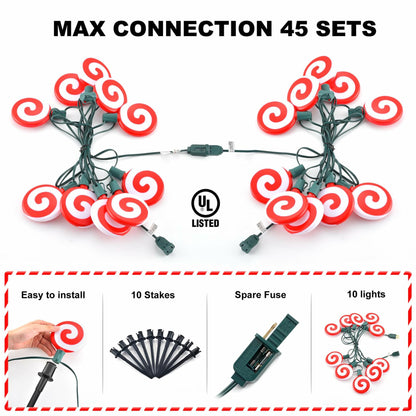 Ultimate Unicorn LED Red Spiral Lollipop Pathway Lights Outdoor Garden