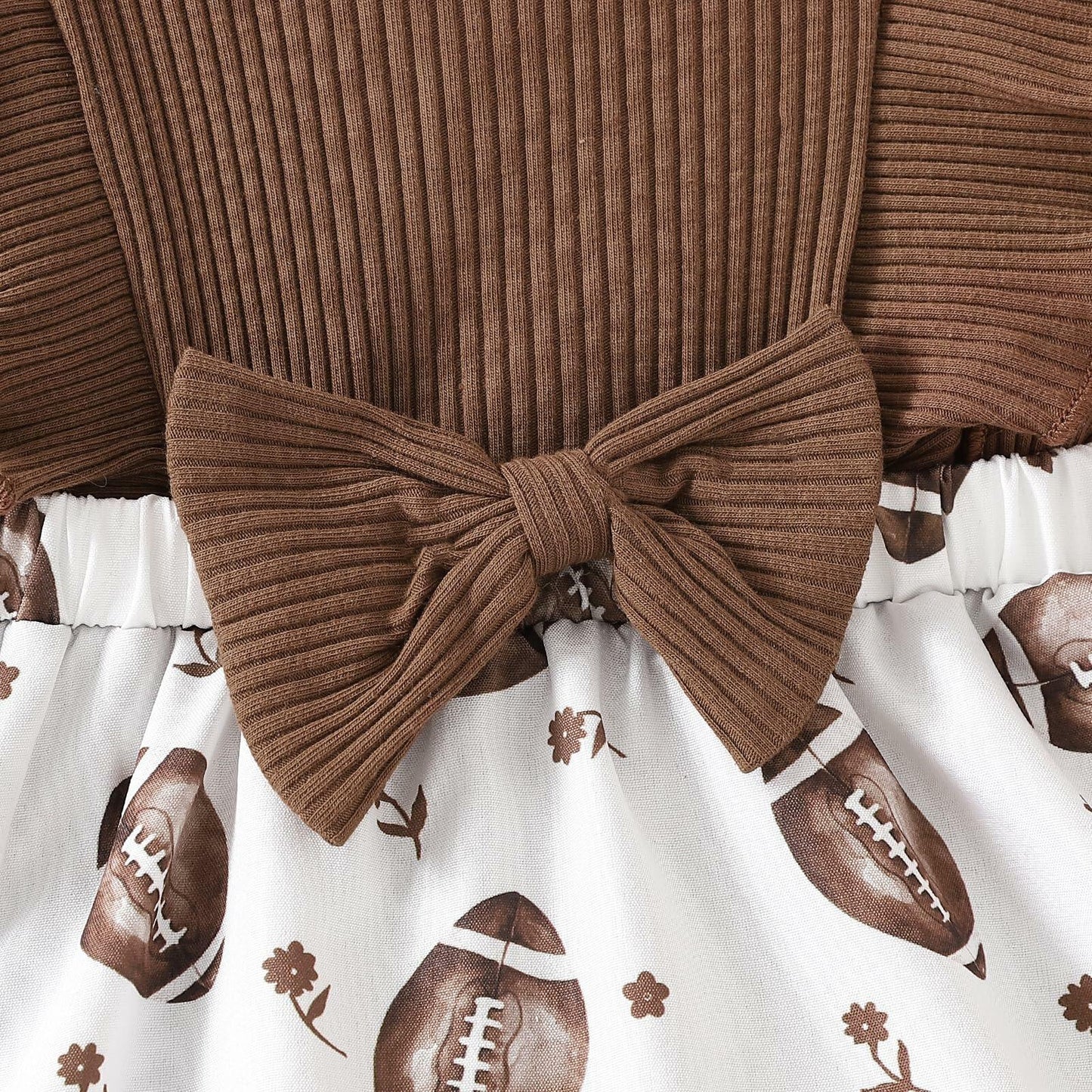 Chichoo Baby Girl Football Ruffle Sleeveless Romper Dress Headband Size 12-18M
