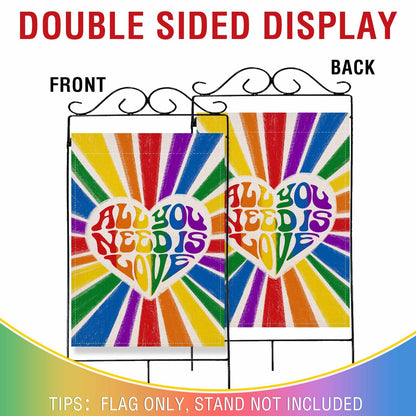 Artofy Pride Rainbow All You Need is Love House Flag Burlap 28x40 Festival